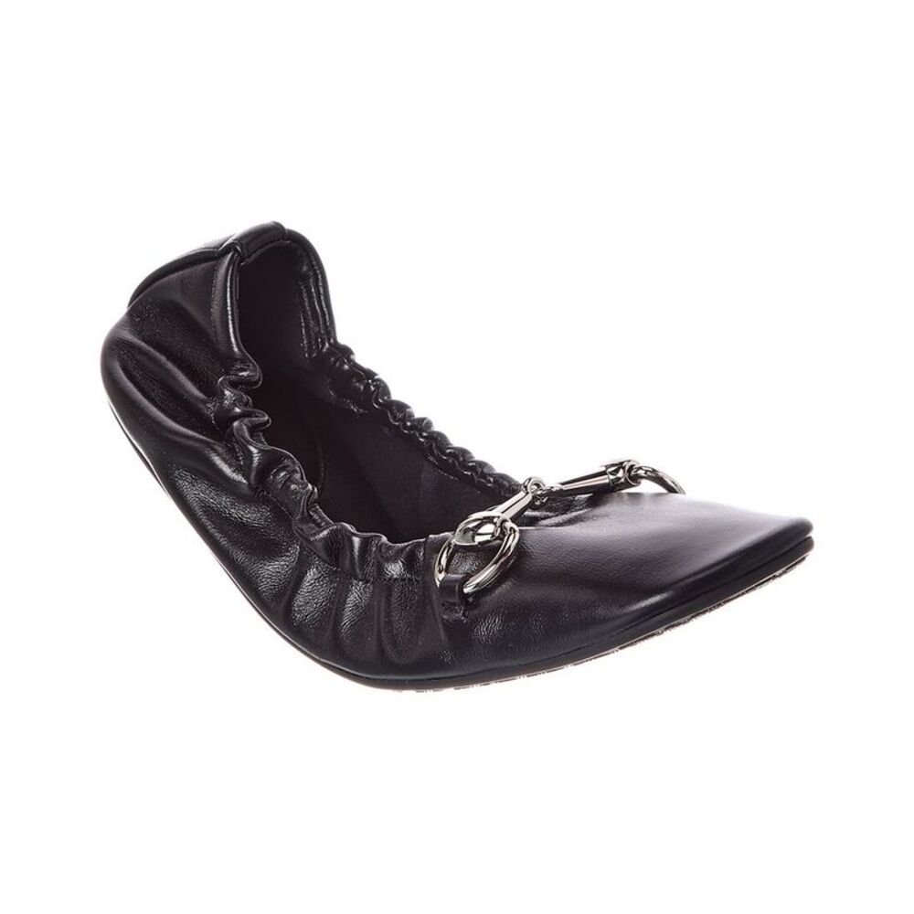 Gucci Prima Leather Ballet Flat, Black